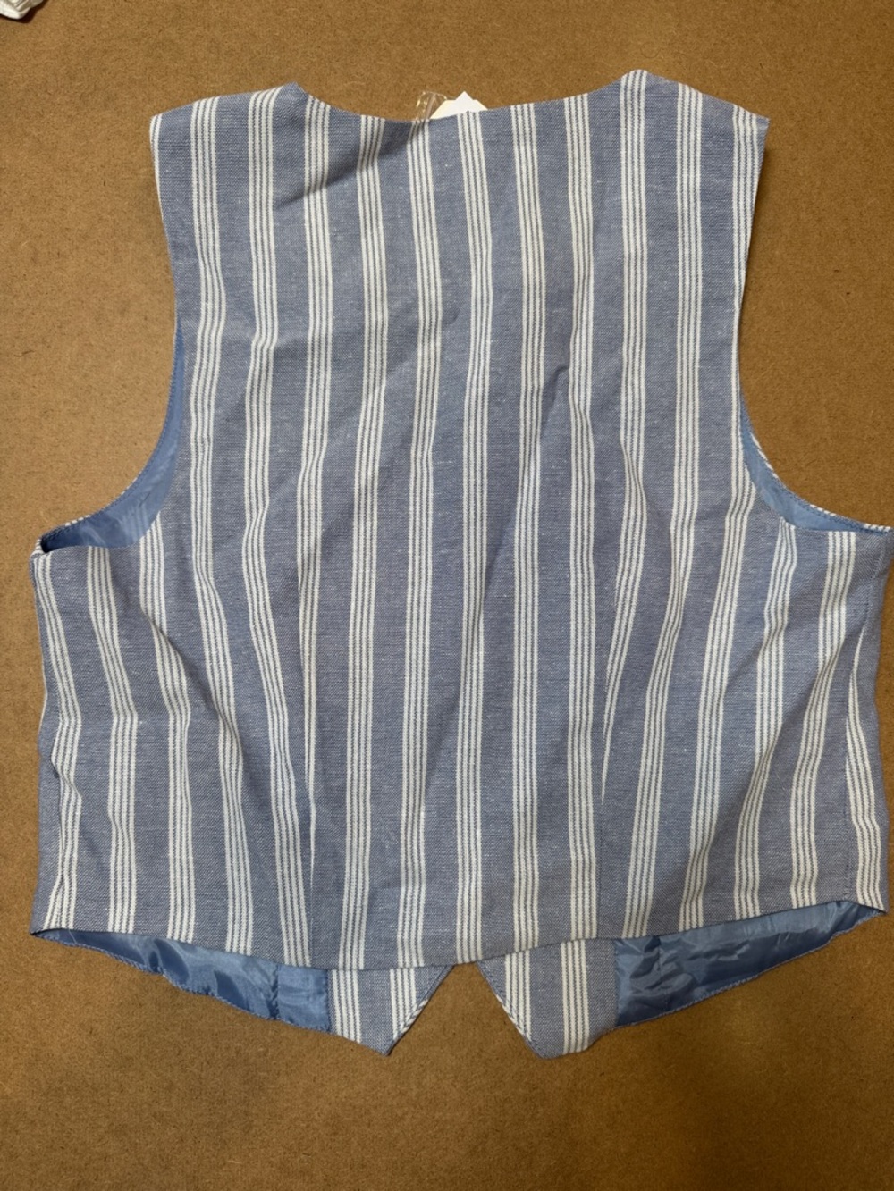 Hippie Rose Blue and White Striped Sleeveless Vest Size XS - Picture 3 of 8